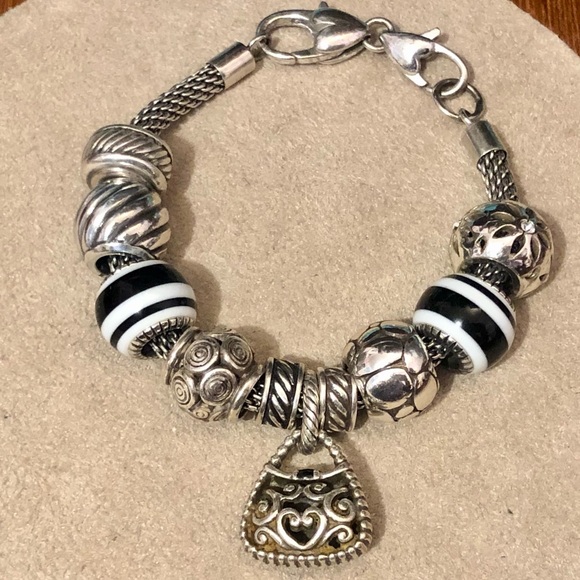 Brighton Trade Winds Bead Cutout floral design & clear crystal accents Retired - Picture 5 of 7